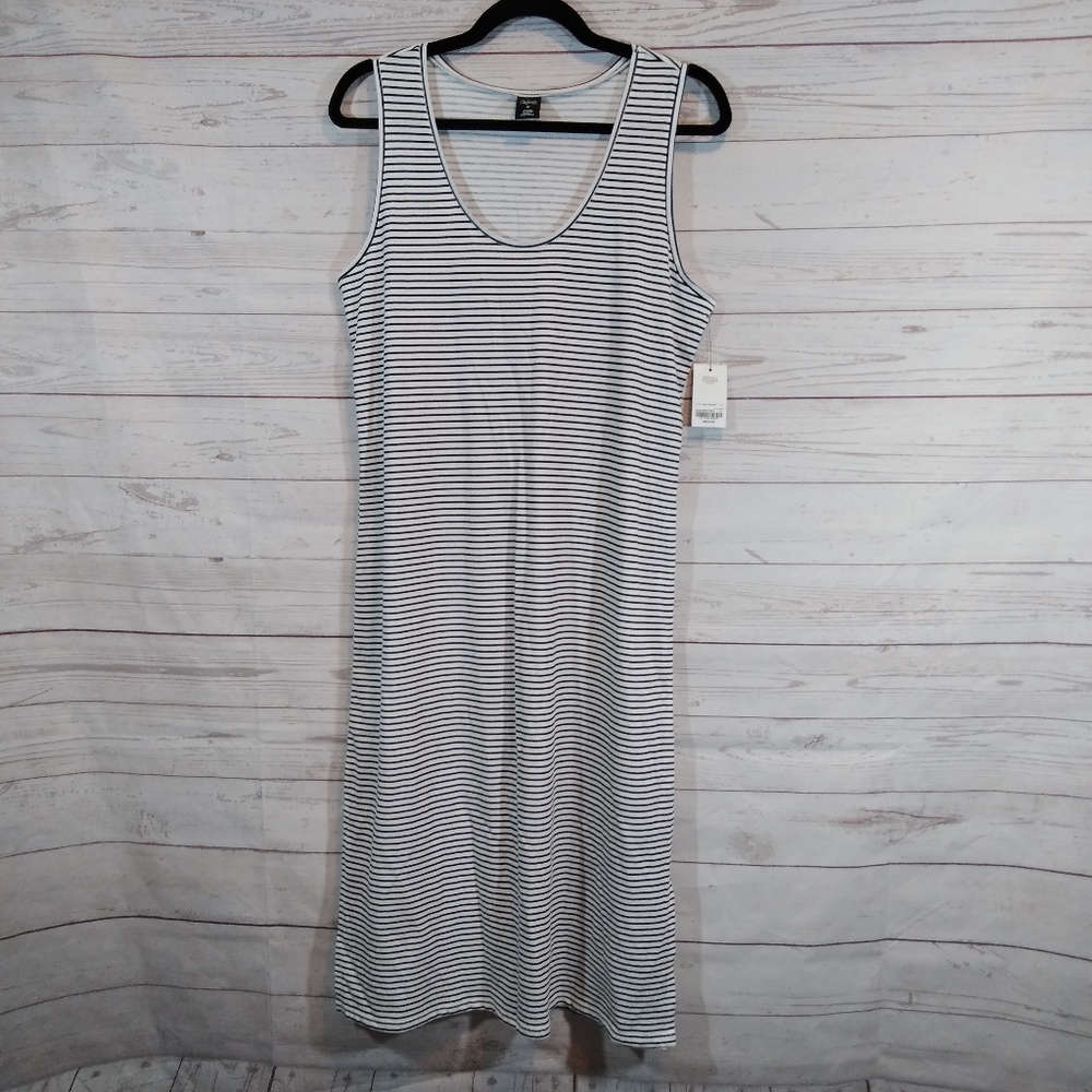 City Streets striped tank midi dress